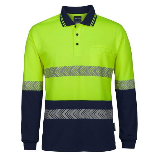 JB's Hi Vis Longsleeve Segmented Tape Polo Thumbnail