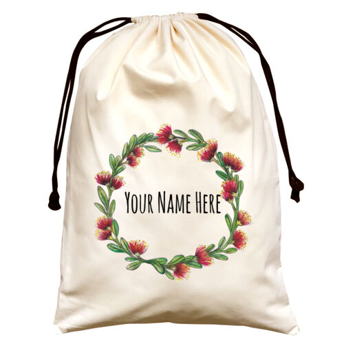 Pohutukawa Wreath - Large Natural Canvas Santa Sack Thumbnail