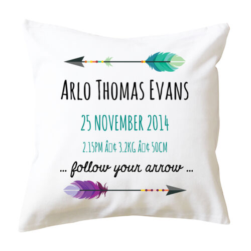 Follow your arrow Birth Print - Cushion cover Thumbnail