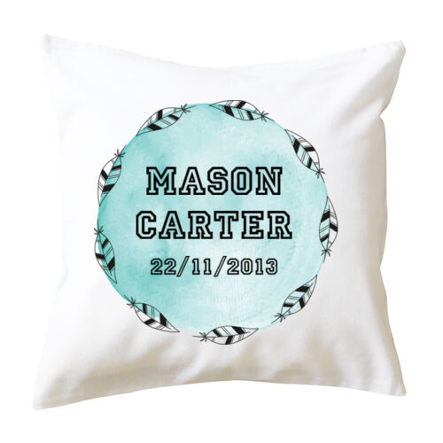 Feathers Birth Print - Cushion cover Thumbnail