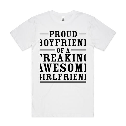 Proud Boyfriend of a Freaking Awesome Girlfriend - Mens Block T shirt Thumbnail