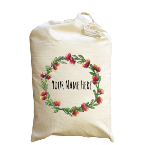 Pohutukawa Wreath - Medium Calico Santa Sack Thumbnail